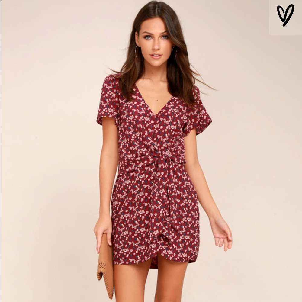 Lulus Floral Support Knotted Dress
